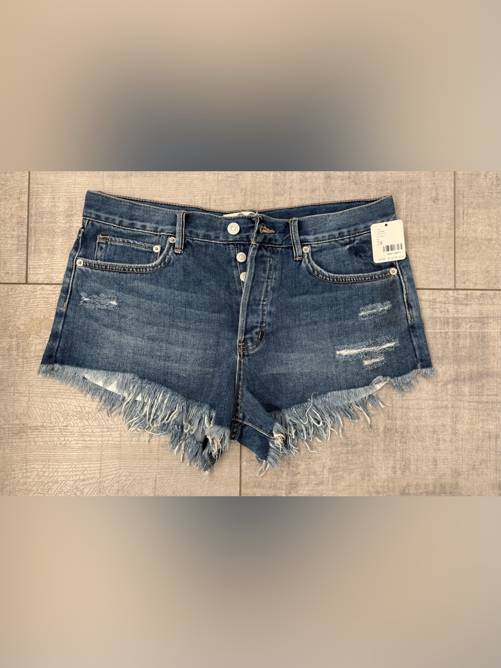 NWT Woman’s Free People Loving Good Vibrations Denim Shorts Size 28
